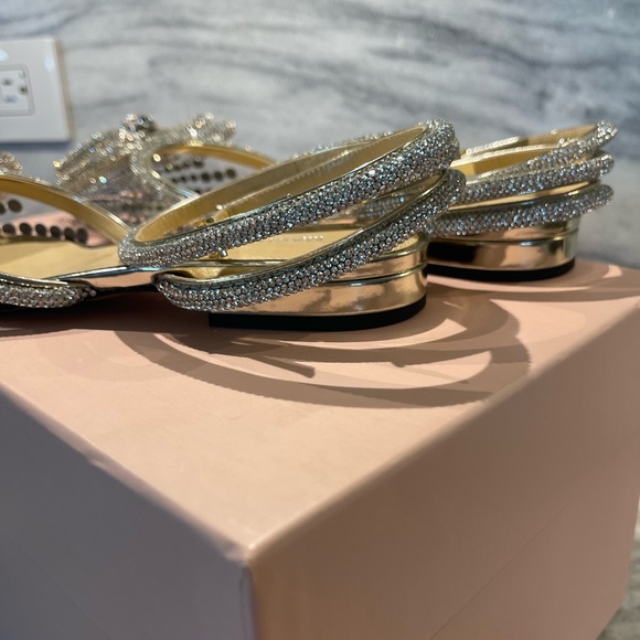 MACH & MACH Double Bow PVC Crystal Rays Flats (15mm) NIB size 38 - Picture 5 of 12